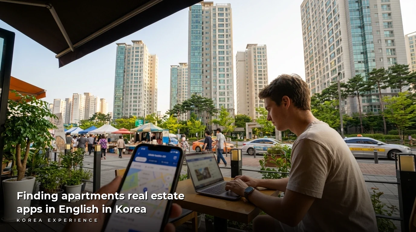 Finding apartments real estate apps in English in Korea