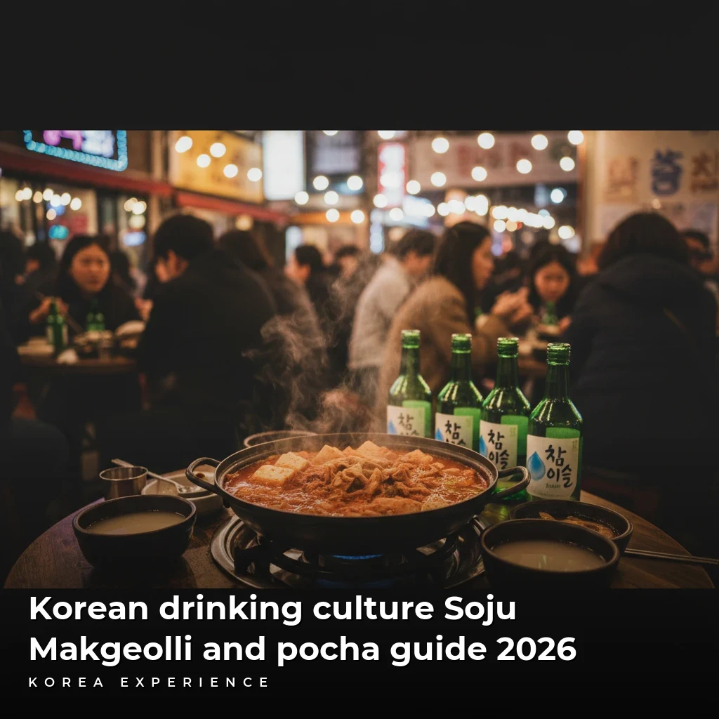 Korean drinking culture Soju Makgeolli and pocha guide 2026