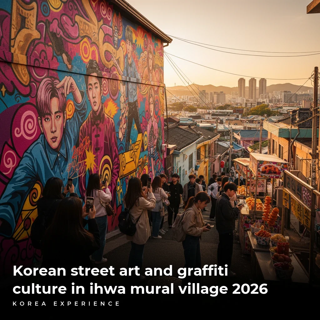 Korean street art and graffiti culture in ihwa mural village 2026