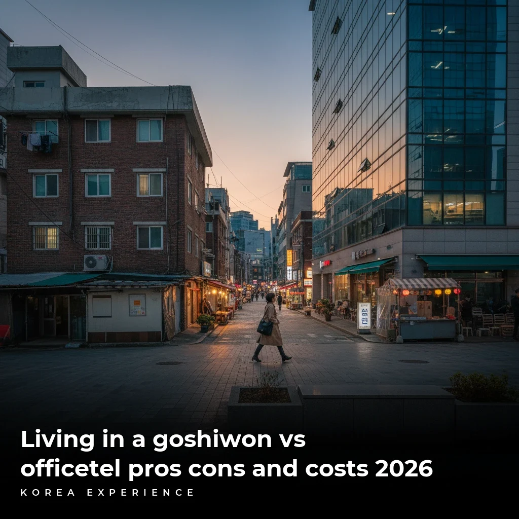Living in a goshiwon vs officetel pros cons and costs 2026